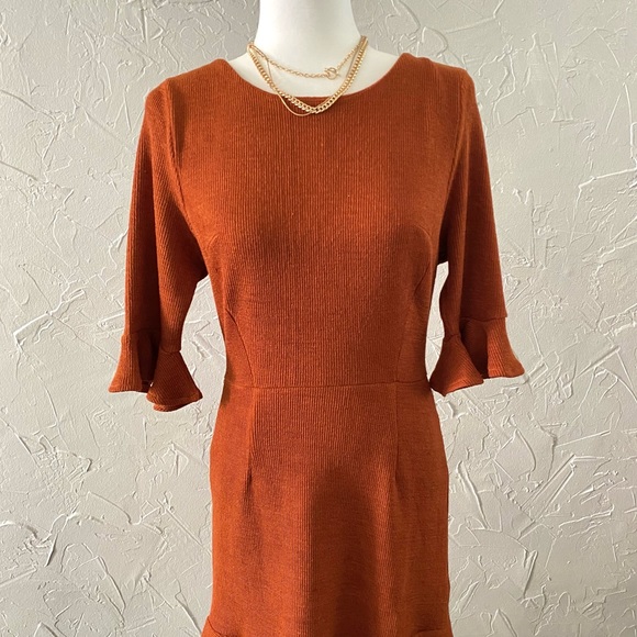 Autumn Ruffle Knit Dress New With Tags 🍂˚ ༘ ೀ⋆｡˚☕️ - Picture 2 of 4